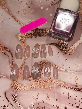 Nude Pink Pearl Accent Press-On Nail Set